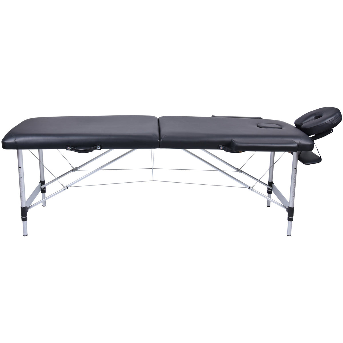 2 Fold Portable Aluminium Massage Table Massage Bed Beauty Therapy Black