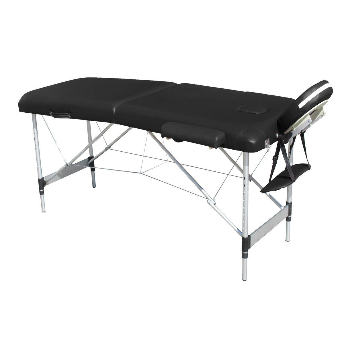 2 Fold Portable Aluminium Massage Table Massage Bed Beauty Therapy Black