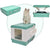 XL Portable Cat Toilet Litter Box Tray Foldable House with Handle and Scoop Green