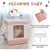 XL Portable Cat Toilet Litter Box Tray Foldable House with Handle and Scoop Pink