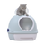 Cat Toilet Litter Box Tray House W Sky window Drawer Photocatalyst Purifier Blue