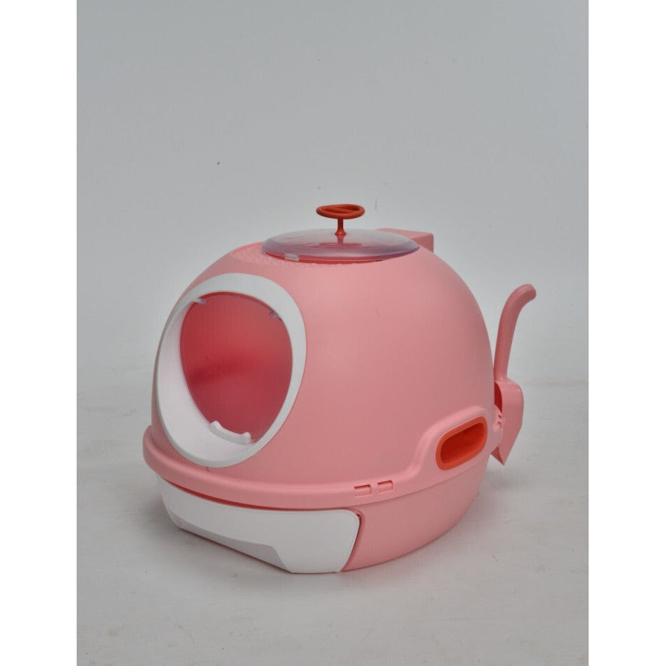 Cat Toilet Litter Box Tray House W Sky window Drawer Photocatalyst Purifier Pink