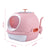 Cat Toilet Litter Box Tray House W Sky window Drawer Photocatalyst Purifier Pink