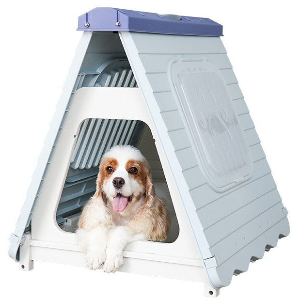 Small Foldable Plastic Pet Dog Puppy Cat House Kennel Blue