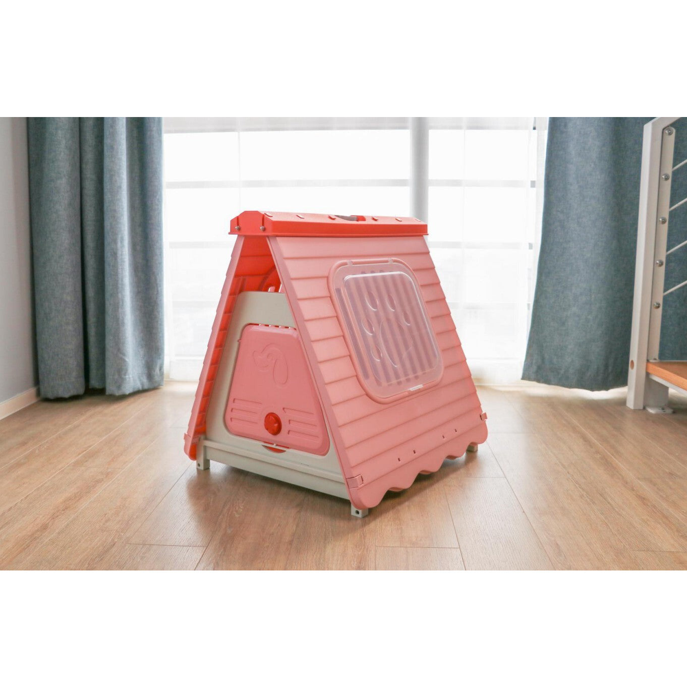 Small Foldable Plastic Pet Dog Puppy Cat House Kennel Pink