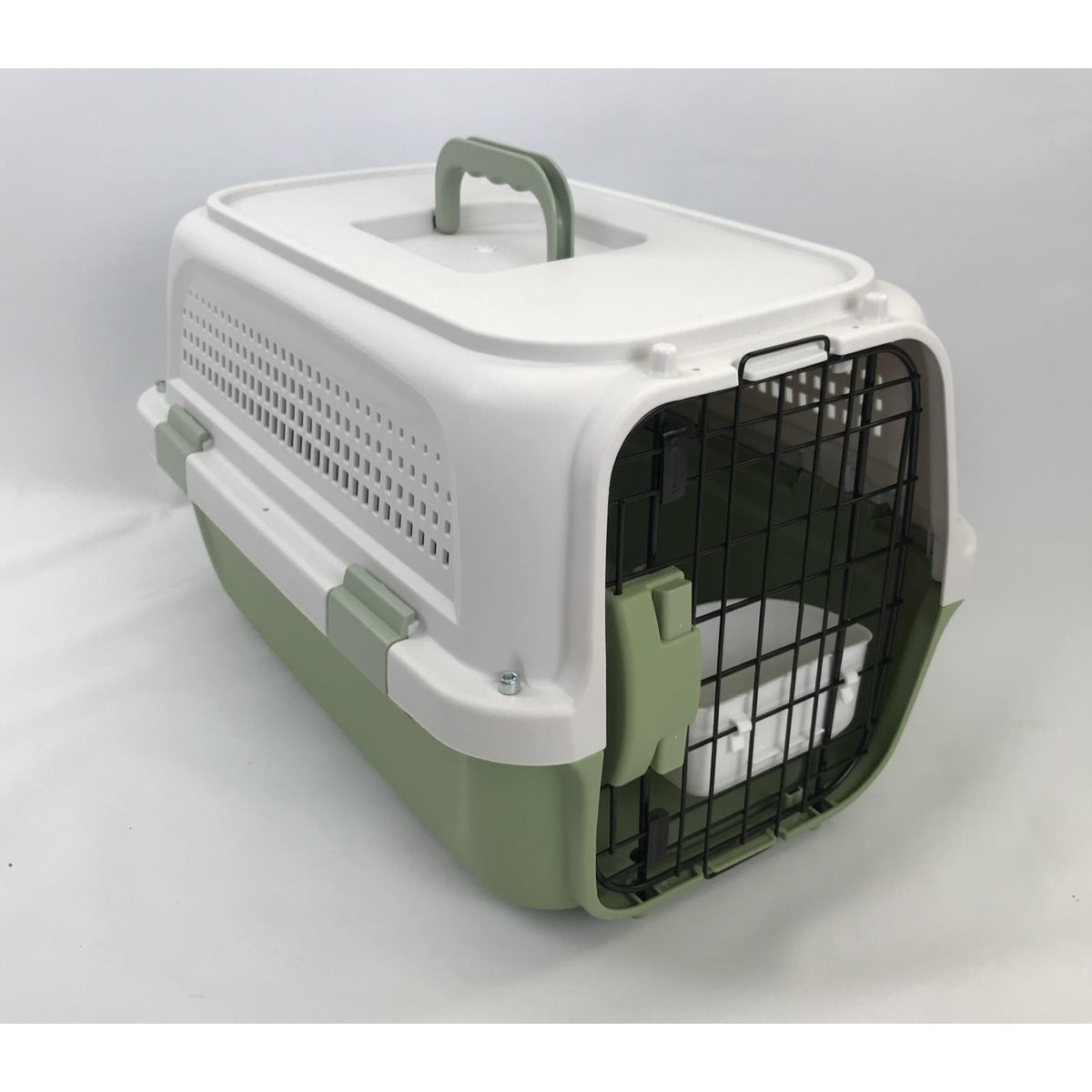 Medium Dog Cat Rabbit Crate Pet Kitten Carrier Parrot Cage Grey Green
