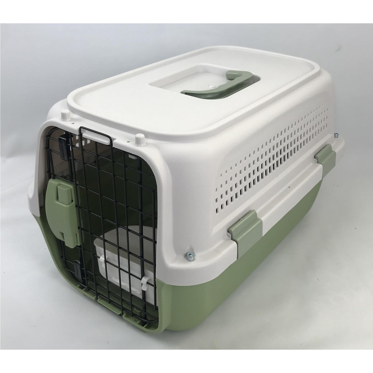 Medium Dog Cat Rabbit Crate Pet Kitten Carrier Parrot Cage Grey Green