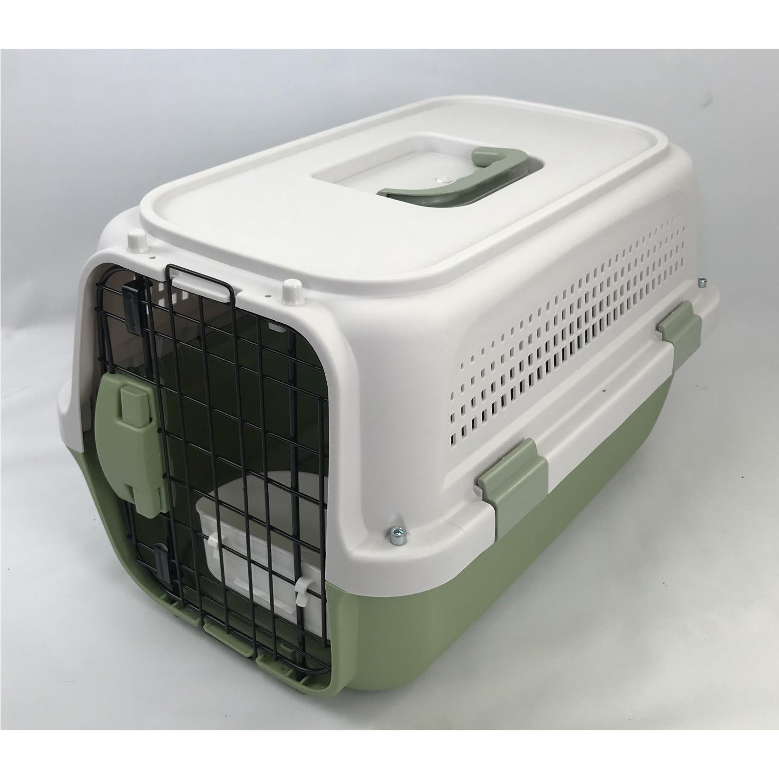 Medium Dog Cat Rabbit Crate Pet Kitten Carrier Parrot Cage Grey Green