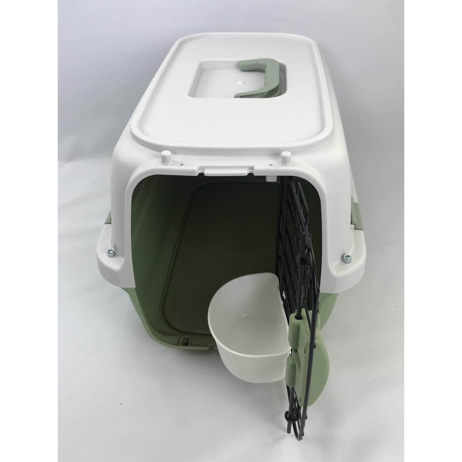Medium Dog Cat Rabbit Crate Pet Kitten Carrier Parrot Cage Grey Green