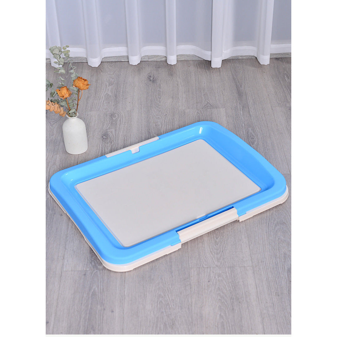 Large Portable Dog Potty Training Tray Pet Puppy Toilet Trays Loo Pad Mat Blue