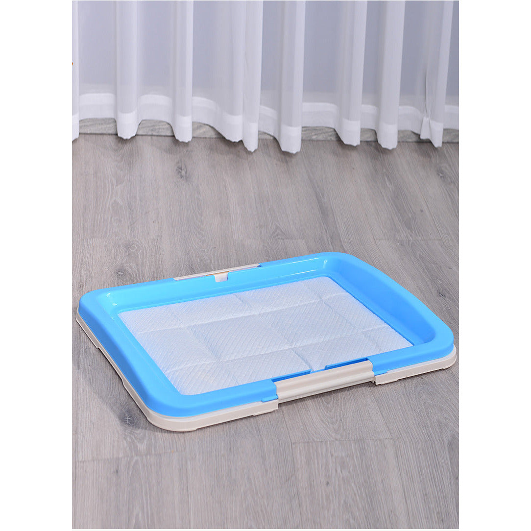 Large Portable Dog Potty Training Tray Pet Puppy Toilet Trays Loo Pad Mat Blue