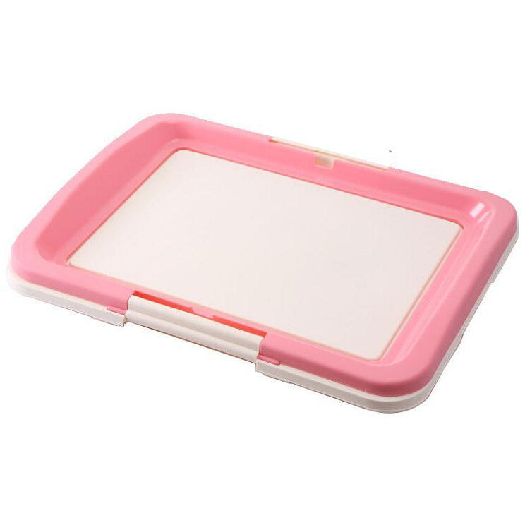 Large Portable Dog Potty Training Tray Pet Puppy Toilet Trays Loo Pad Mat Pink