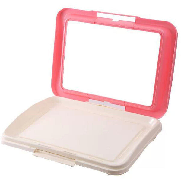Large Portable Dog Potty Training Tray Pet Puppy Toilet Trays Loo Pad Mat Pink