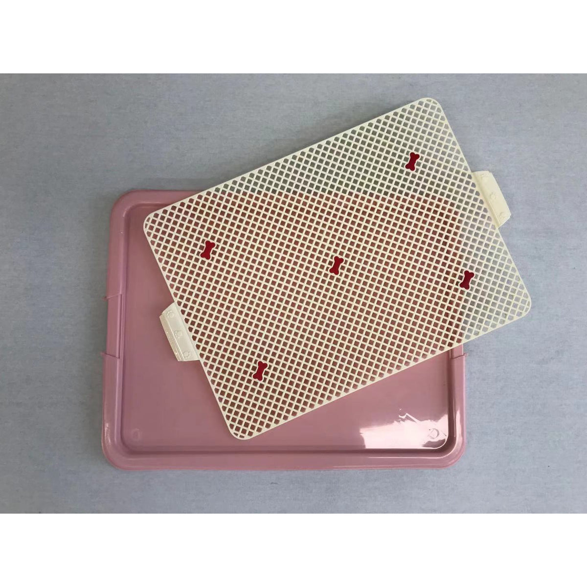 Large Portable Dog Potty Training Tray Pet Puppy Toilet Trays Loo Pad Mat Pink
