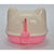 Large Hooded Cat Toilet Litter Box Tray House With Scoop Pink