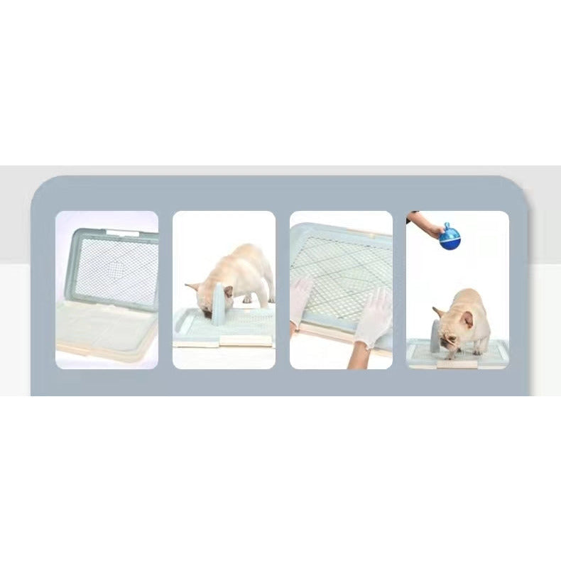 Large Portable Dog Potty Training Tray Pet Puppy Toilet Trays Loo Pad Mat Blue