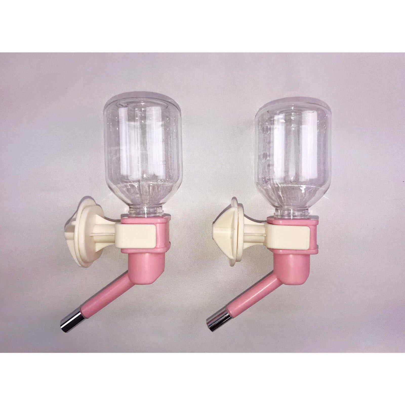 2 x Pet Hanging Water Bottle No Drip Water Dispenser Rabbit Dog Cat Drinking Bottle-Pink