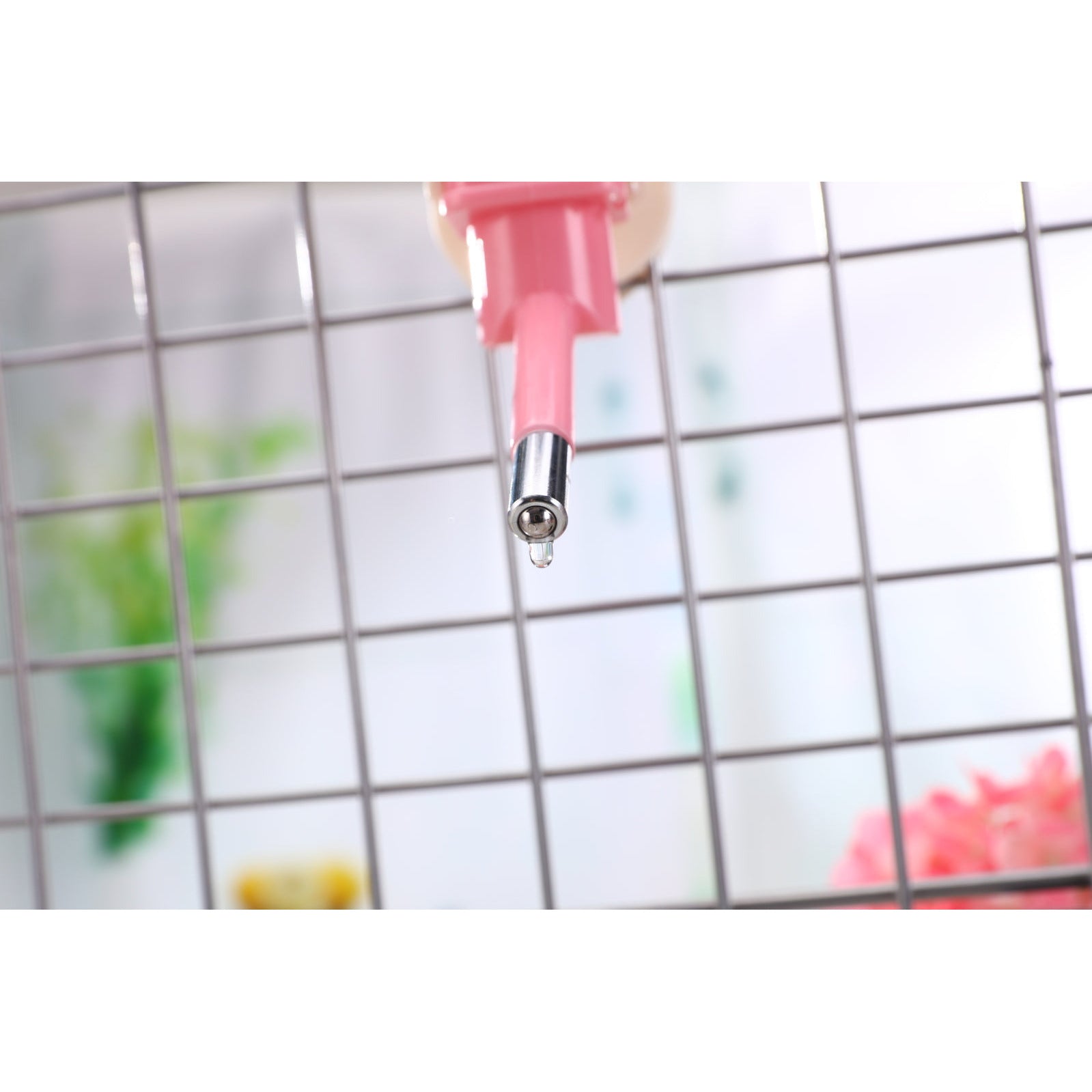 2 x Pet Hanging Water Bottle No Drip Water Dispenser Rabbit Dog Cat Drinking Bottle-Pink