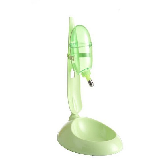 Dog Cat Guinea Pig Water Food Feeder Rabbit Bowl Dispenser Bottle-Green