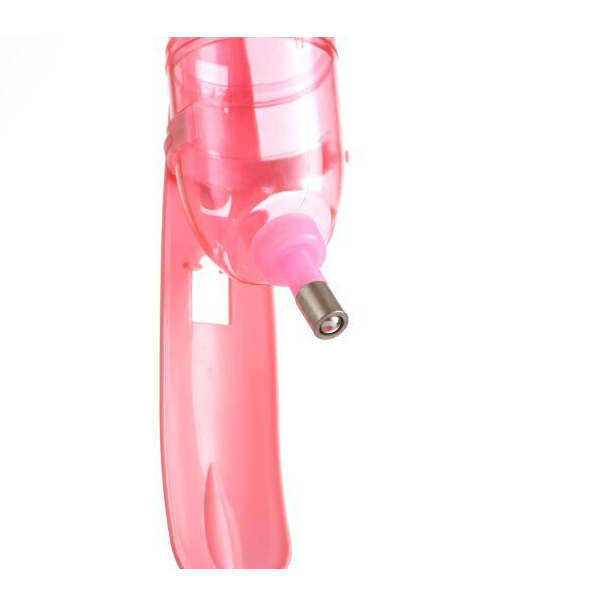 Dog Cat Guinea Pig Water Food Feeder Rabbit Bowl Dispenser Bottle-Pink