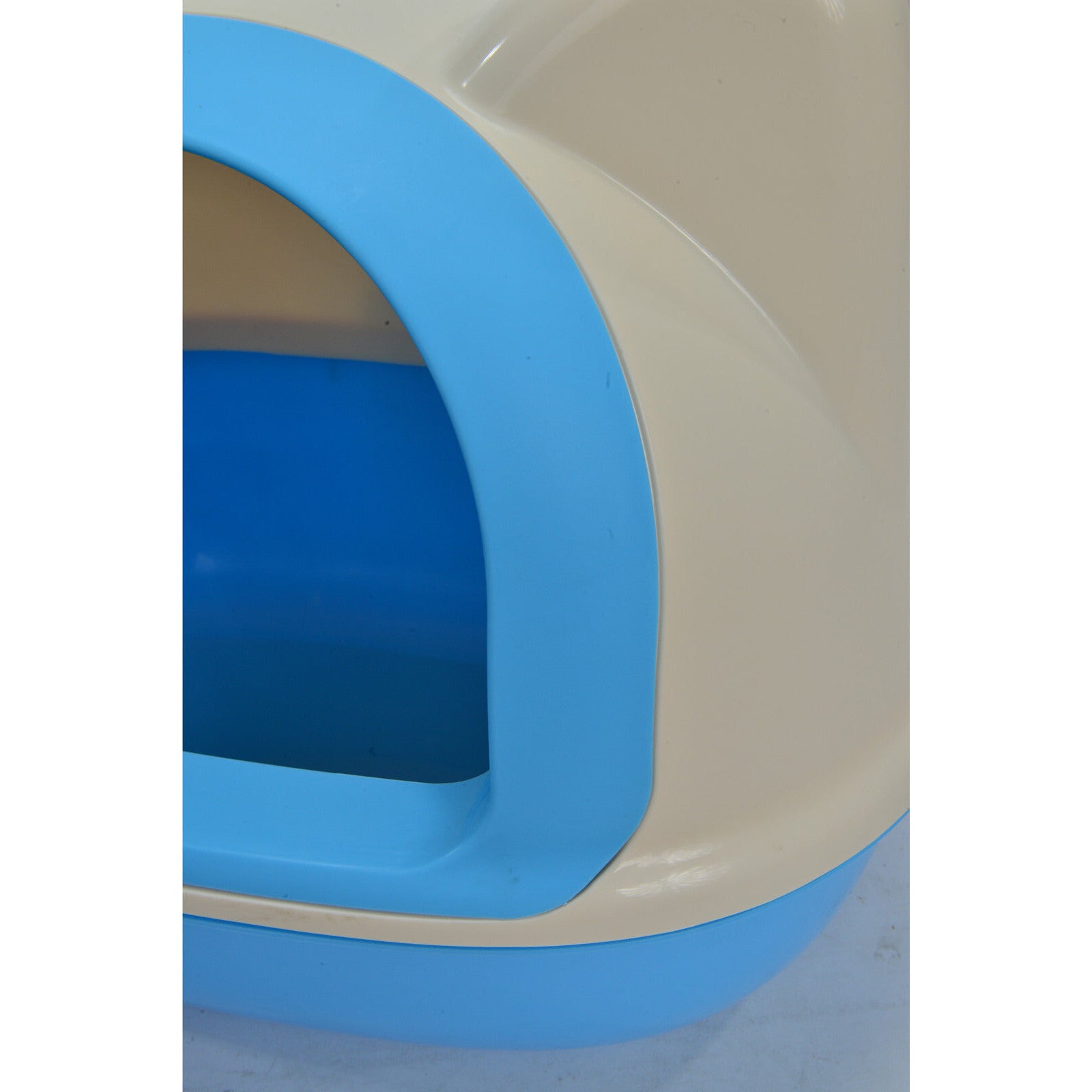 Medium Hooded Cat Toilet Litter Box Tray House With Scoop Blue