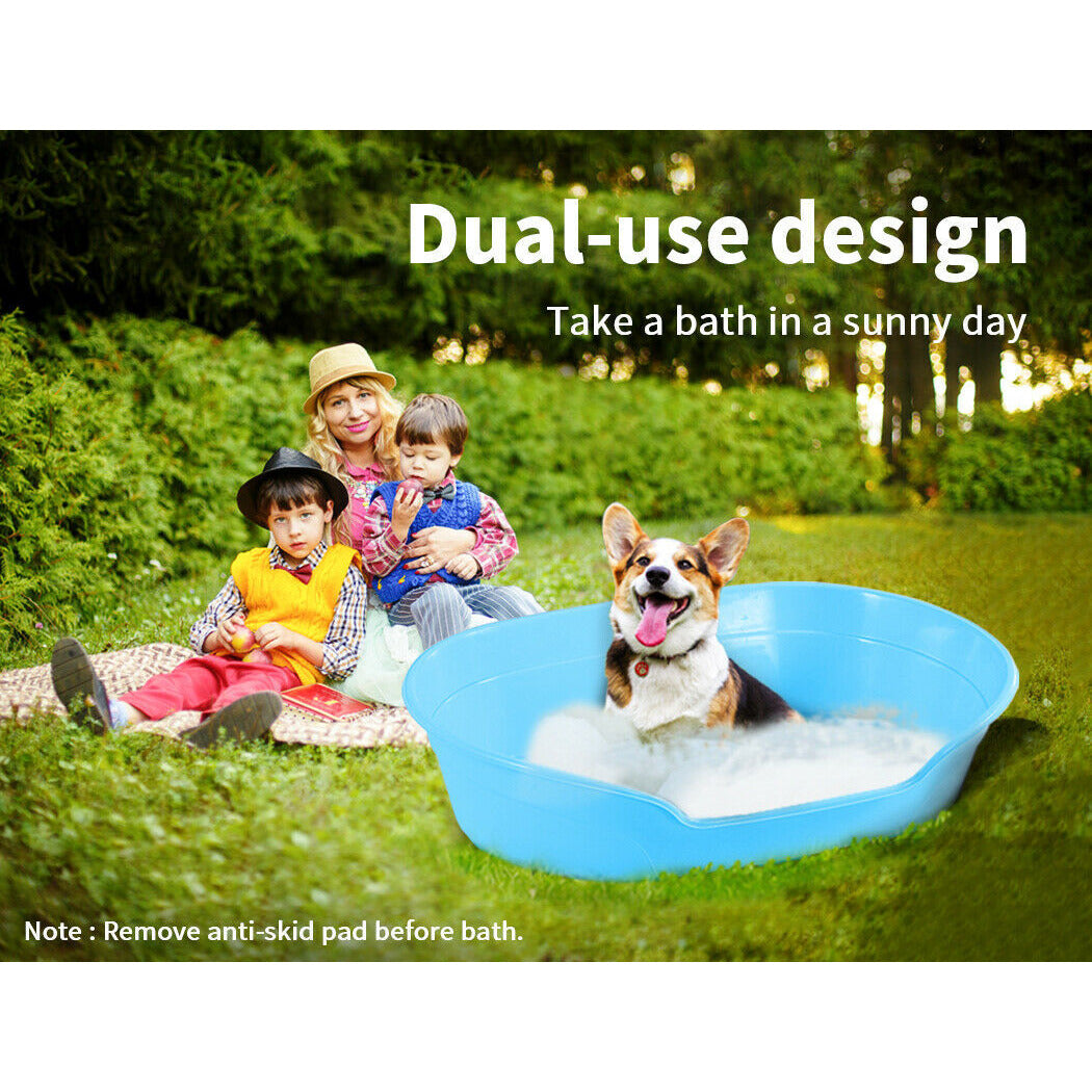 Pet Bed Small Plastic Dog Bedding Sleeping Resting Washable Basket Blue