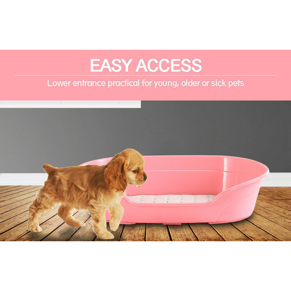 Pet Bed Small Plastic Dog Bedding Sleeping Resting Washable Basket Pink