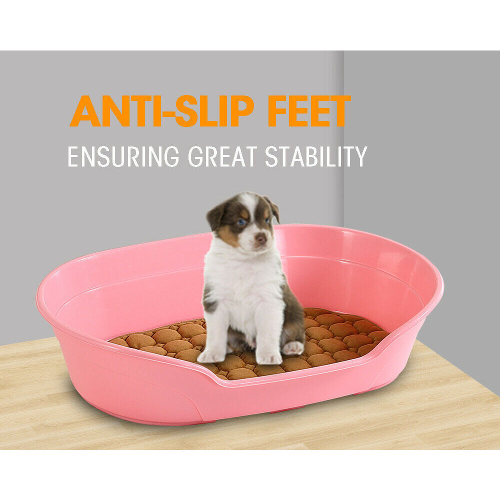 Pet Bed Small Plastic Dog Bedding Sleeping Resting Washable Basket Pink