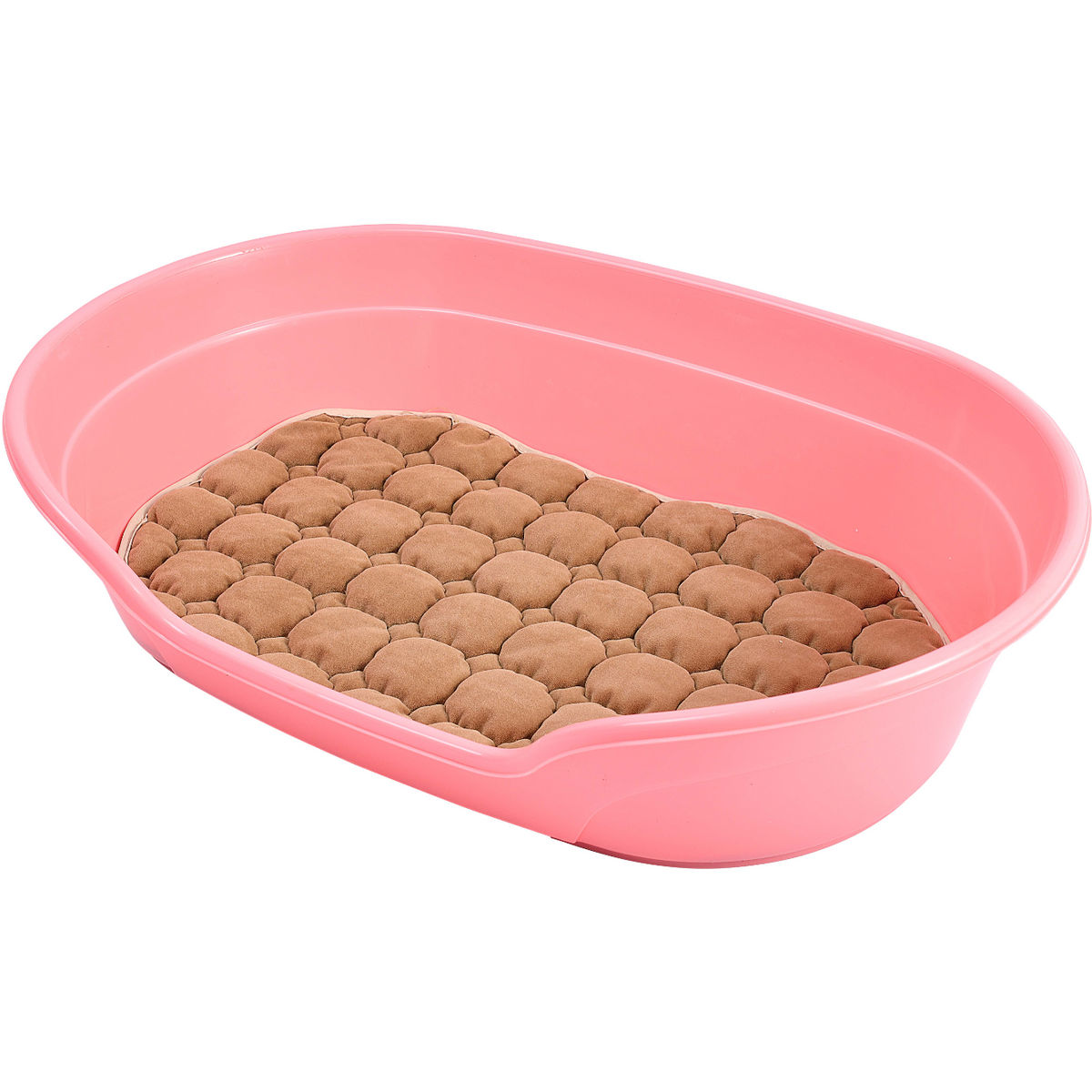 Pet Bed Medium Plastic Dog Bedding Sleeping Resting Washable Basket Pink
