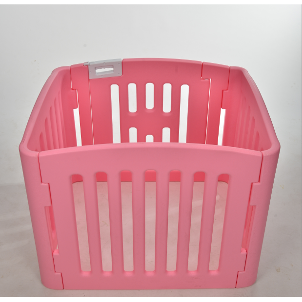 4 Panel Plastic Pet Pen Pet Foldable Fence Dog Fence Enclosure With Gate Pink