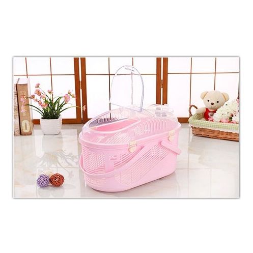 YES4PETS Small Dog Cat Crate Pet Rabbit Guinea Pig Ferret Carrier Cage With Mat-Pink