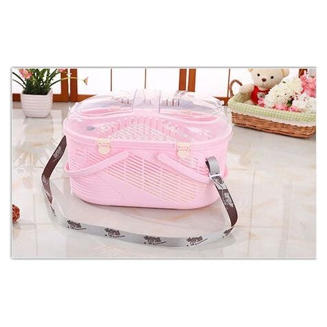 YES4PETS Small Dog Cat Crate Pet Rabbit Guinea Pig Ferret Carrier Cage With Mat-Pink