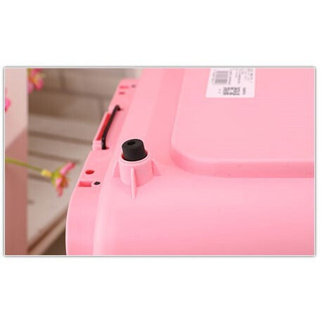 Medium Portable Plastic Dog Cat Pet Pets Carrier Travel Cage With Tray-Pink