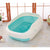 Medium Portable Cat Toilet Litter Box Tray with Scoop and Grid Tray-Blue Green