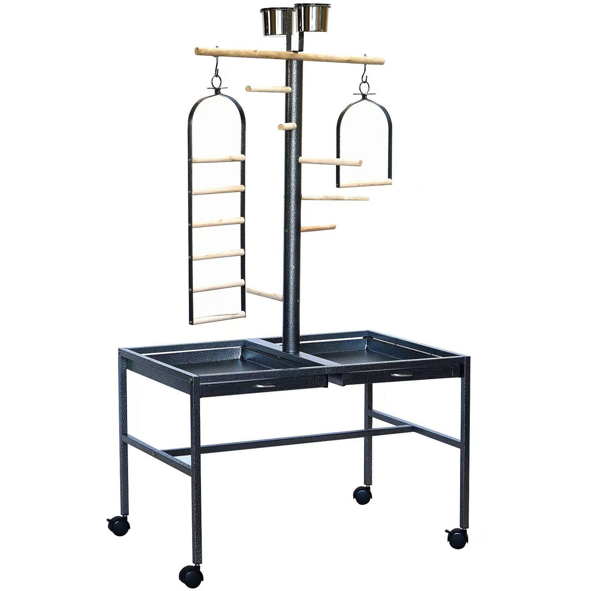 Large Bird Parrot Playpen Gym Toy Stand On Wheels
