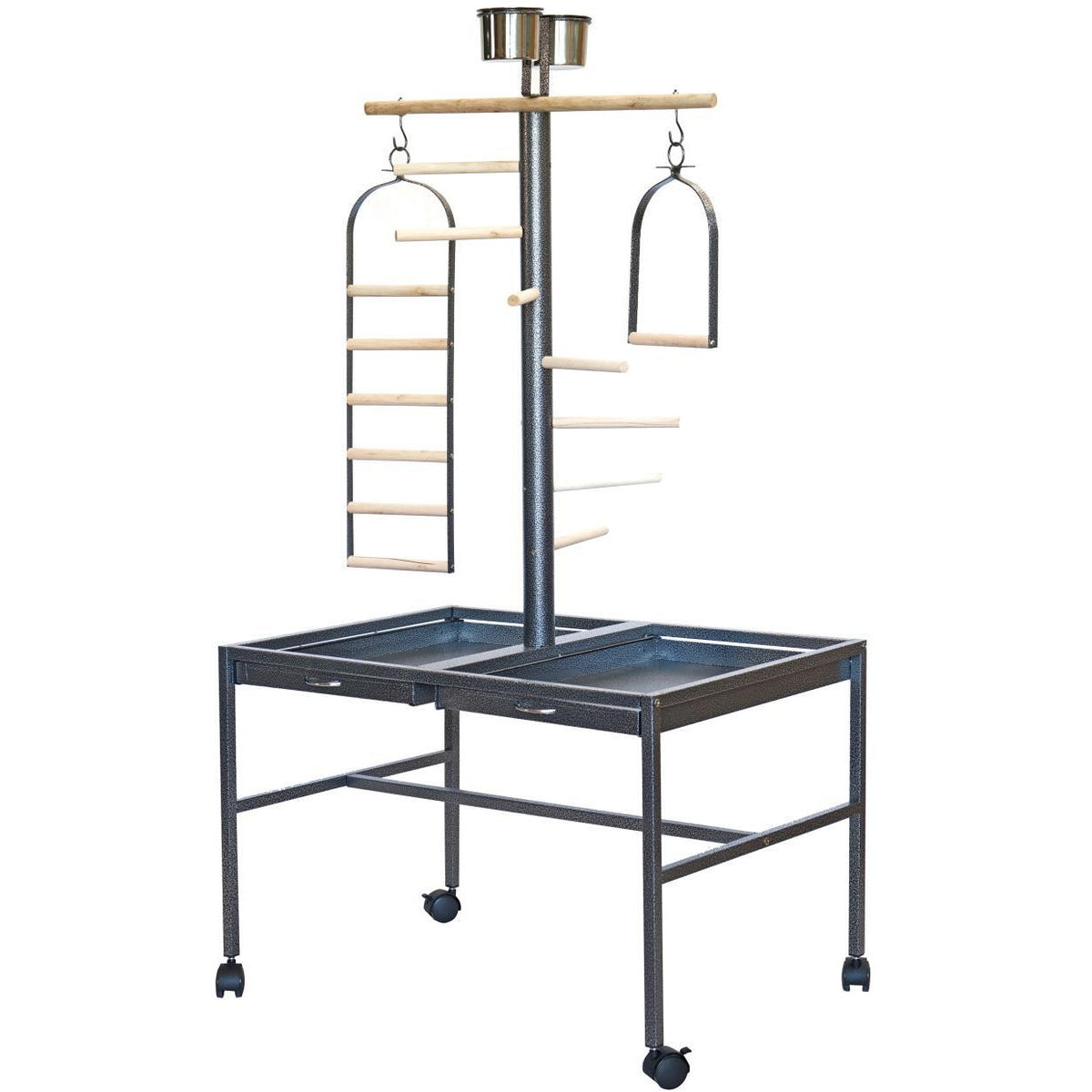 Large Bird Parrot Playpen Gym Toy Stand On Wheels