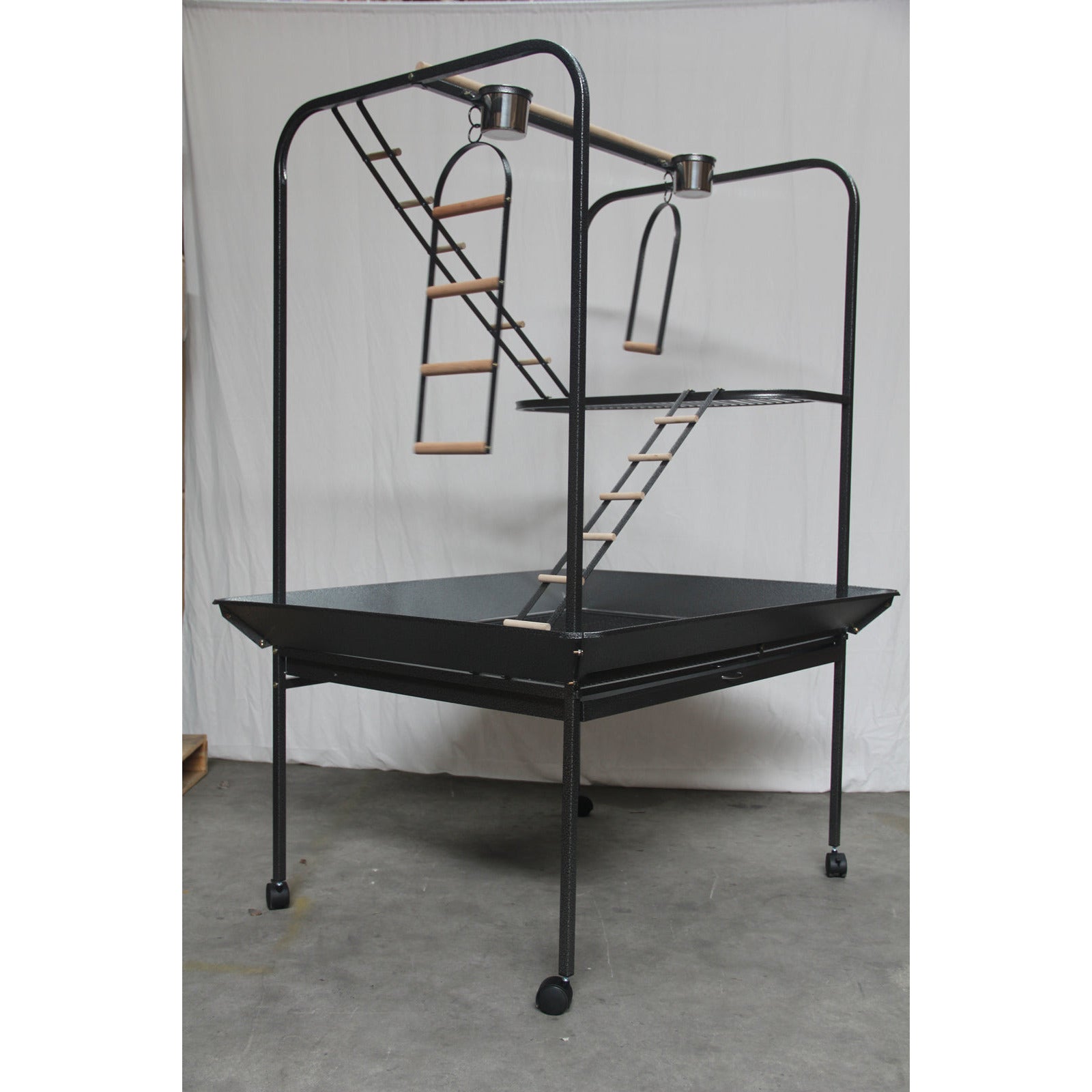 XXL Bird Cage Parrot Playpen Gym Toy Stand With Swing Ladders On Wheels