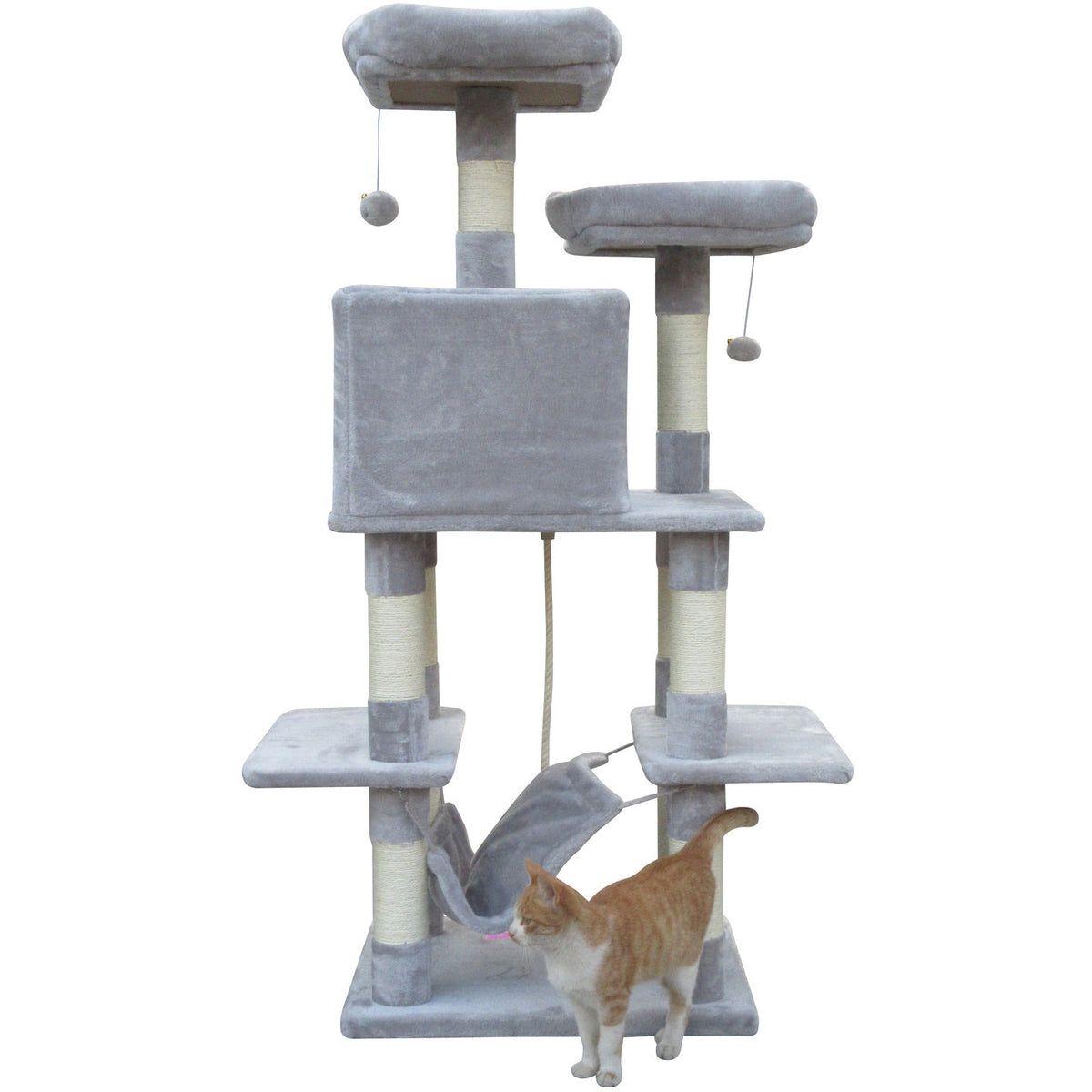 145 cm Cat Scratching Post Tree Scratcher Pole-Little Grey