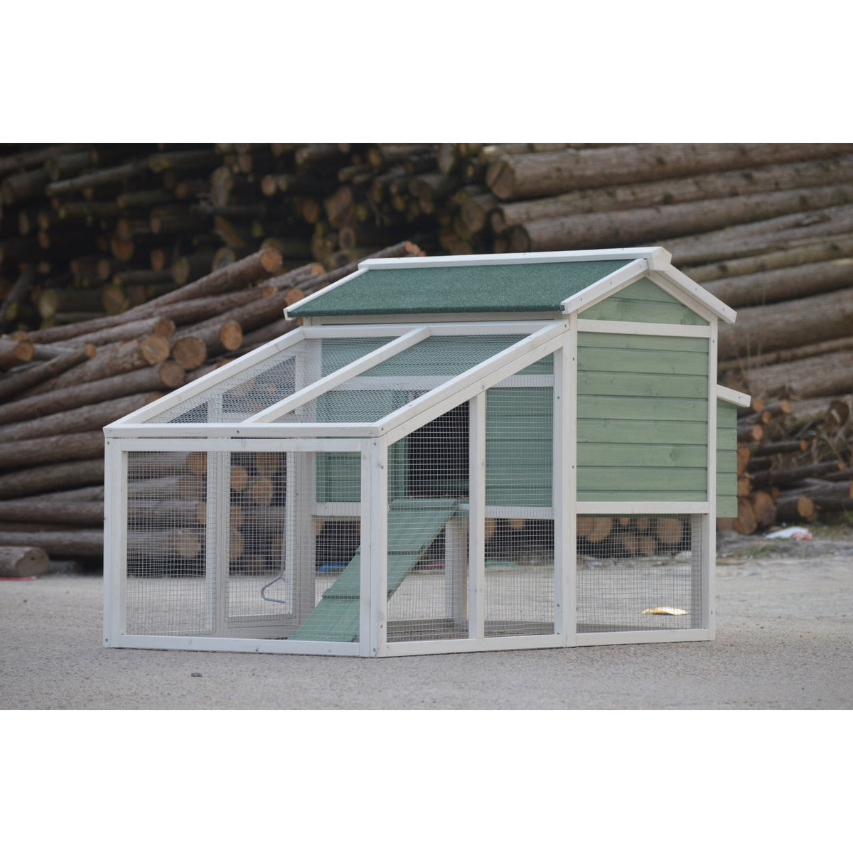 Green Large Chicken Coop Rabbit Hutch Ferret Guinea Pig Cage Hen Chook Cat Kitten House