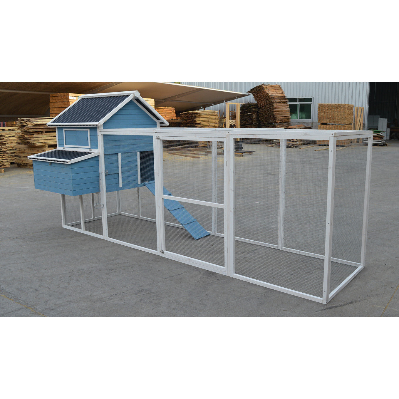 YES4PETS 371 cm Blue XXL Chicken Coop Rabbit Guinea Pig Hutch Ferret Hen Cat Kitten House