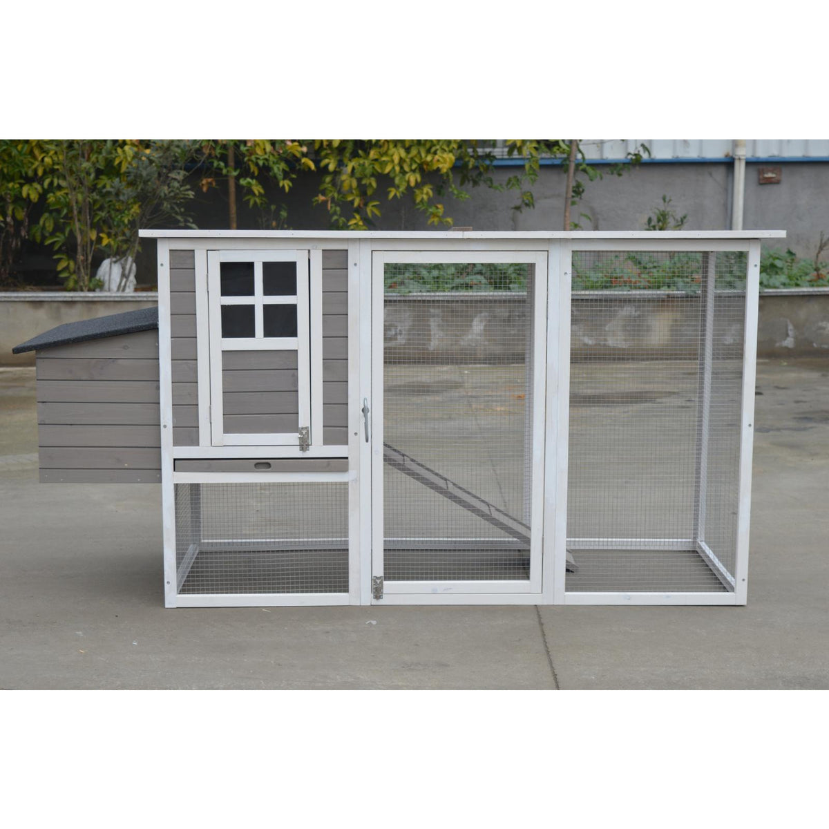 Large Chicken Coop Rabbit Hutch Cat Ferret Cage Hen Chook House Grey