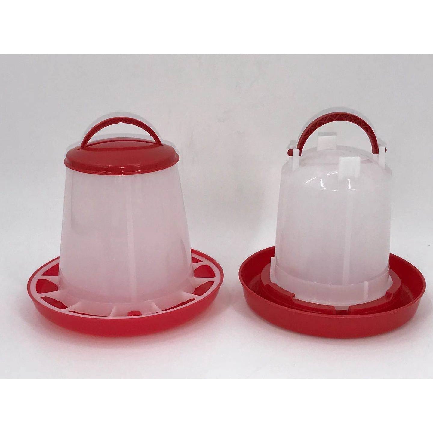 Small Poultry Bird Chicken Water Drinker 1 L & 1 kg Food Feeder Grain Seed Set