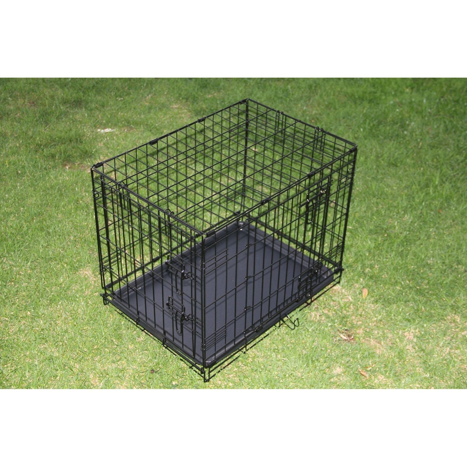 YES4PETS 24' Collapsible Metal Dog Puppy Crate Puppy Cage Cat Rabbit Carrier