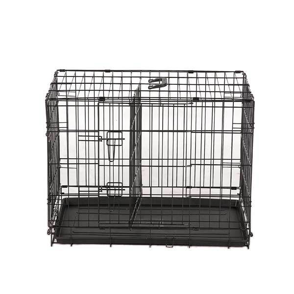 YES4PETS 24&#39; Collapsible Metal Dog Rabbit Crate Puppy Cage Cat Carrier With Divider