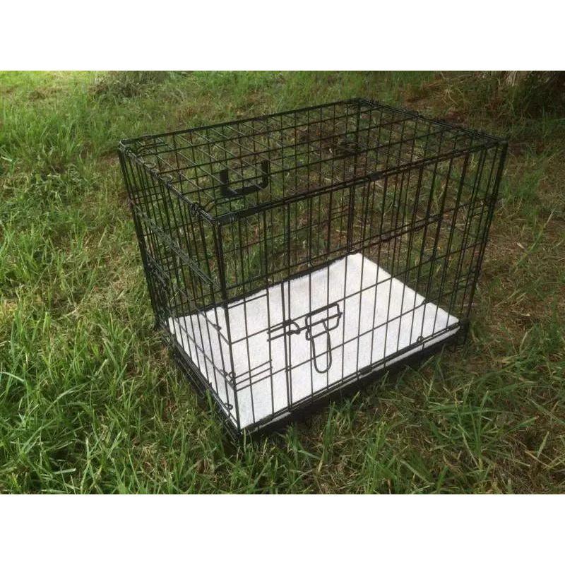 YES4PETS 24&#39; Collapsible Metal Dog Crate Puppy Cage Cat Carrier With Mat