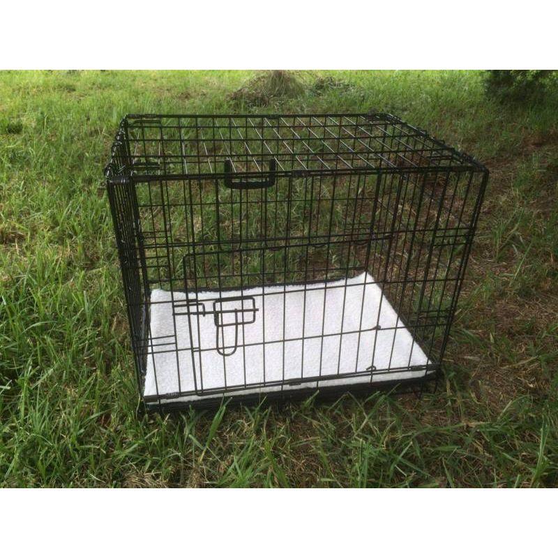 YES4PETS 24' Collapsible Metal Dog Crate Puppy Cage Cat Carrier With Mat