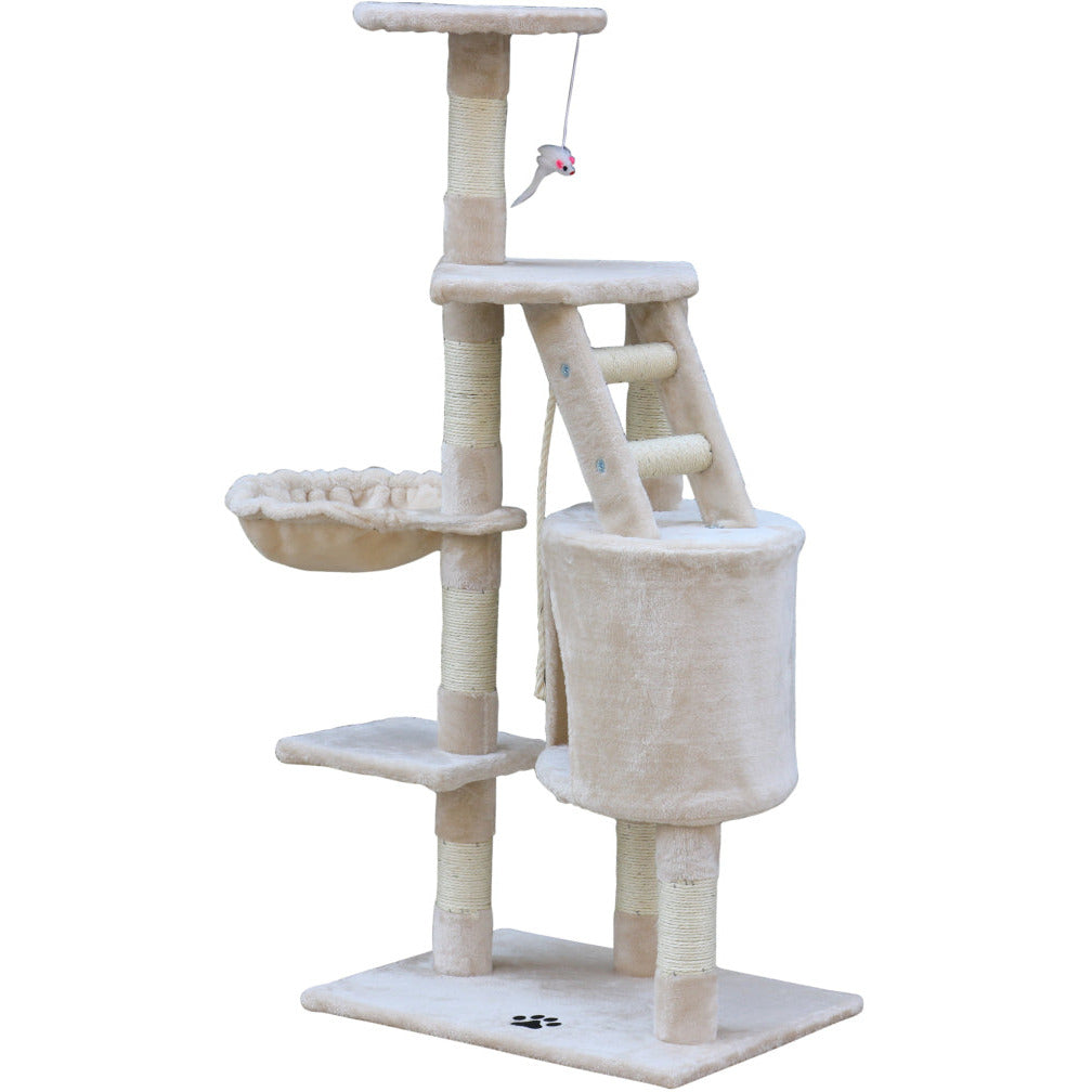 120 cm Multi level Cat Kitten Scratching Post Tree-Beige