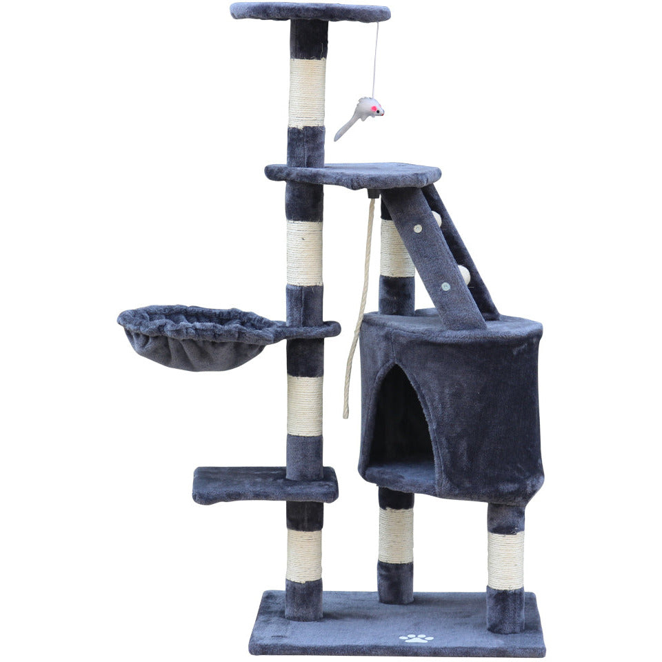 120 cm Multi level Cat Kitten Scratching Post Tree-Grey