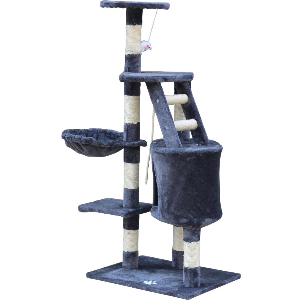 120 cm Multi level Cat Kitten Scratching Post Tree-Grey