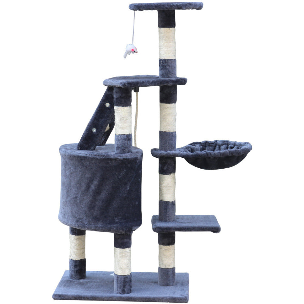 120 cm Multi level Cat Kitten Scratching Post Tree-Grey
